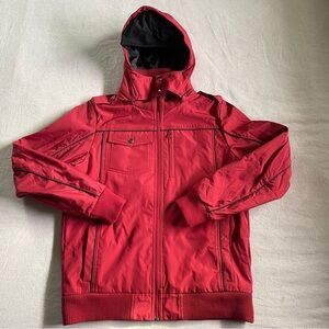 Baubax Men's Water Resistant Bomber Jacket in Red size Medium